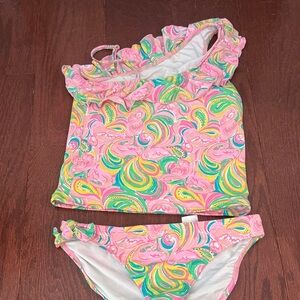 Lilly Pulitzer Pink and Green Kids Bikini